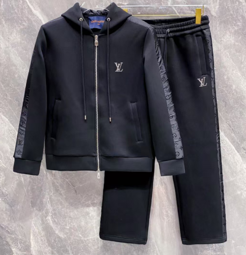 Louis vuitton 2025 Mens Casual Initial Logo Training Clothes&Pants - 루이비통 2025 남성 캐쥬얼 이니셜 로고 트레이닝복&팬츠 lvc0712x.Size(m -3xl).블랙