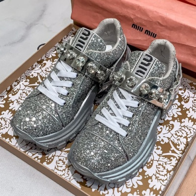 Miumiu 2019 Ladies  Sneakers - 미우미우 2019 여성용 스니커즈 MIUS0075,Size(225 - 250),실버