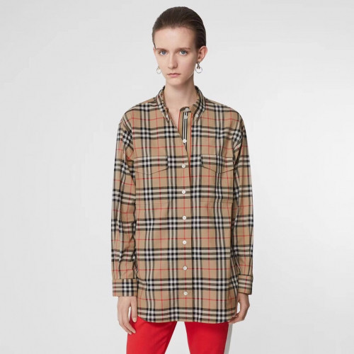 Burberry 2019 Womens Vintage Logo shirt - 버버리 2019 여성 빈티지 로고 셔츠 Bur01178x.Size(s - 2xl).카멜