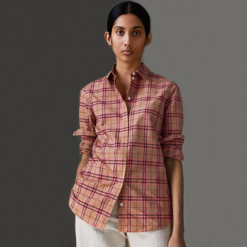Burberry 2019 Womens Vintage Logo shirt - 버버리 2019 여성 빈티지 로고 셔츠 Bur01274x.Size(s - xl).핑크
