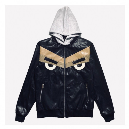Fendi 2019 Mens Casual Zip-up Leather Jacket - 펜디 2019 남성 캐쥬얼 집업 가죽 자켓 Fen0388x.Size(m - 2xl).블랙