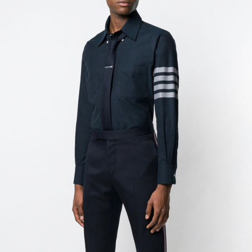 Thom Browne 2019 Mens Strap Cotton Shirt - 톰브라운 2019 남성 스트랩 코튼 셔츠 Thom0385x.Size(s - 2xl).네이비