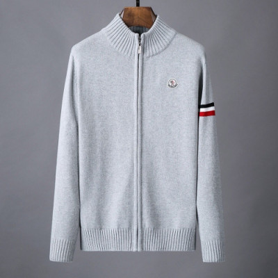 Moncler 2019 Mens Retro Logo Zip-up Wool Sweater - 몽클레어 2019 남성 레트로 로고 집업 울 스웨터  Moc01136x.Size(m - 3xl).그레이