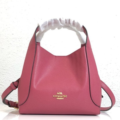 Coach 2019 Leather Tote Shoulder Bag,23cm - 코치 2019 레더 토트 숄더백 COAB0225,23cm,핑크