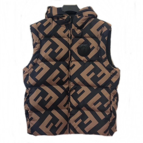 Fendi 2019 Mens Logo Goose Down Padding Vest - 펜디 2019 남성 로고 구스다운 패딩 조끼 Fen0442x.Size(m - 2xl).브라운