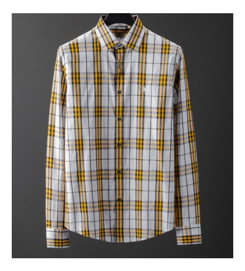 Burberry 2019 Mens Vintage Logo Cotton shirt - 버버리 2019 남성 빈티지 로고 코튼 셔츠 Bur01566x.Size(m - 3xl).옐로우