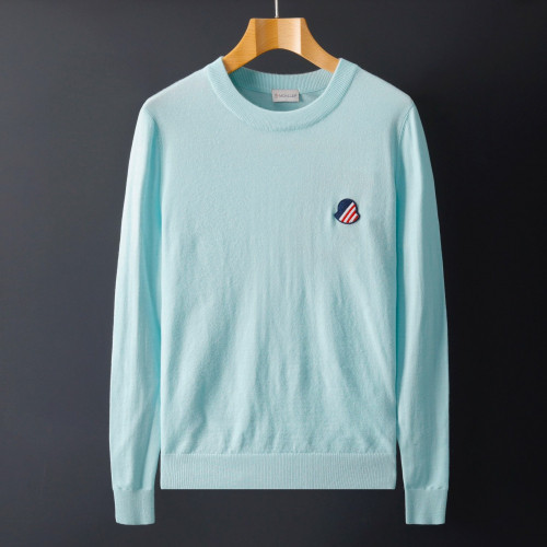 Moncler 2019 Mens Retro Logo Crew-neck Wool Sweater - 몽클레어 2019 남성 레트로 로고 크루넥 울 스웨터  Moc01217x.Size(m - 2xl).블루