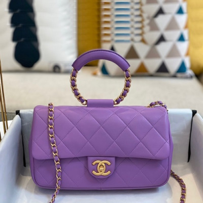 Chanel 2019 Woman Leather Tote Shoulder Bag 24CM - 샤넬 2019 여성용 레더 토트 숄더백,CHAB1356,24CM,퍼플