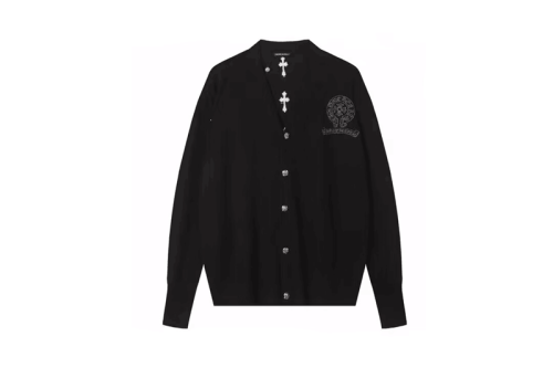Chrome Hearts 2023 Mens V-neck Cashmere Cardigan - 크롬하츠 2023 남성 브이넥 캐시미어 가디건 Chr0092x.Size(m - 2xl).블랙