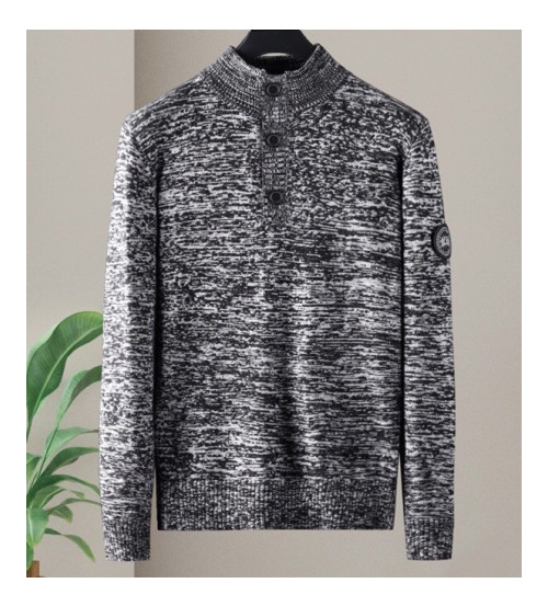 Canada goose 2019 Mens Patch Logo Casual Wool Sweater - 캐나다구스 2019 남성 패치 로고 캐쥬얼 울 스웨터 Can0257x.Size(m - 2xl).블랙