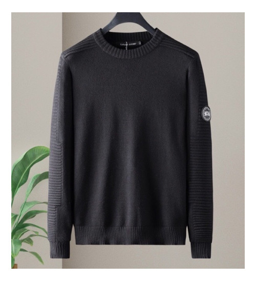 Canada goose 2019 Mens Patch Logo Casual Wool Sweater - 캐나다구스 2019 남성 패치 로고 캐쥬얼 울 스웨터 Can0260x.Size(m - 2xl).블랙