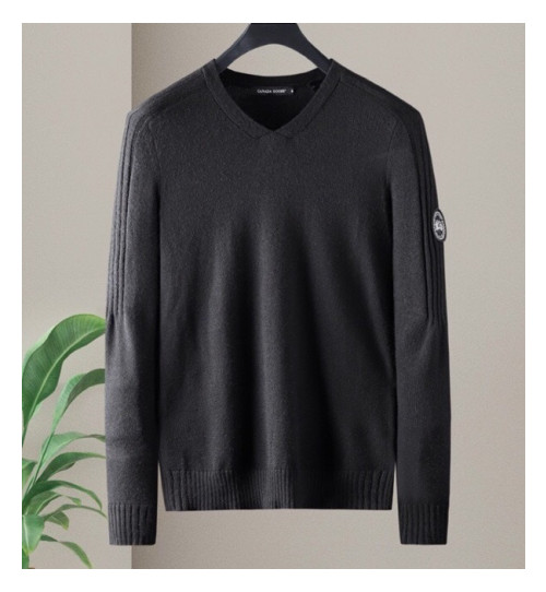 [캐나다구스]Canada goose 2019 Mens Patch Logo Casual Wool Sweater - 캐나다구스 2019 남성 패치 로고 캐쥬얼 울 스웨터 Can0262x.Size(m - 2xl).블랙