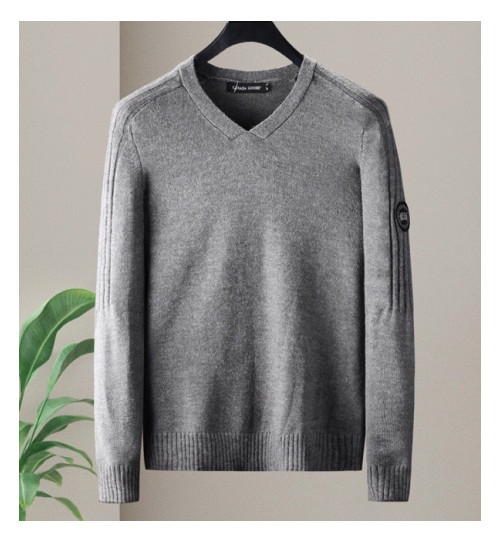Canada goose 2019 Mens Patch Logo Casual Wool Sweater - 캐나다구스 2019 남성 패치 로고 캐쥬얼 울 스웨터 Can0263x.Size(m - 2xl).그레이