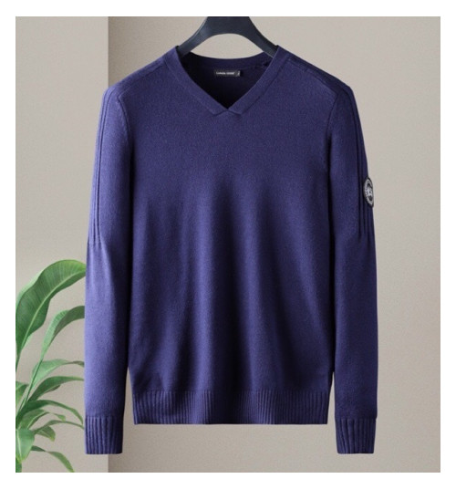 Canada goose 2019 Mens Patch Logo Casual Wool Sweater - 캐나다구스 2019 남성 패치 로고 캐쥬얼 울 스웨터 Can0264x.Size(m - 2xl).블루