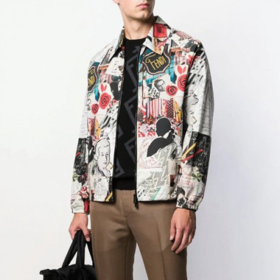 Fendi 2019 Mens Monster Casual Jacket - 펜디 2019 남성 몬스터 캐쥬얼 자켓 Fen0488x.Size(m - 3xl).화이트