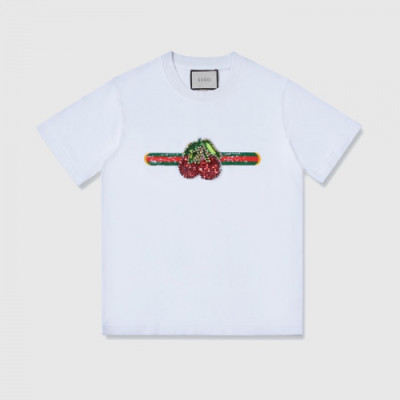 [매장판]Gucci 2019 Mm/Wm Logo Cotton Short Sleeved Tshirt - 구찌 2019 남자 로고 코튼 반팔티 Guc01910x.Size(s - l).화이트