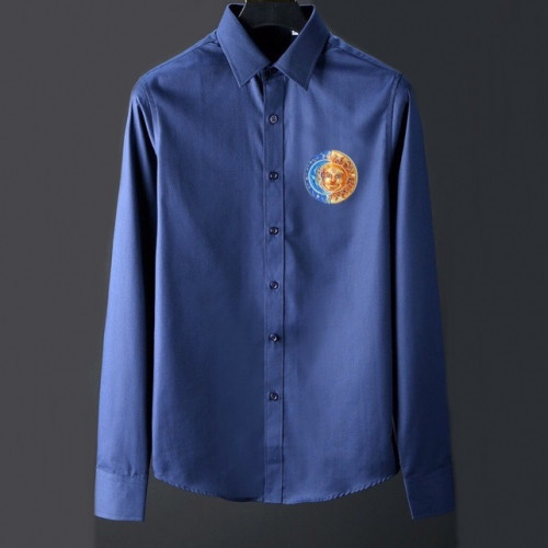 [베르사체]Versace 2019 Mens Medusa Logo Cotton Shirts - 베르사체 2019 남성 메두사 로고 코튼 셔츠 Ver0452x.Size(m - 3xl).블루