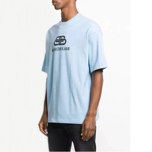 [발렌시아가]Balenciaga 2019 Mm/Wm Logo Cotton Short Sleeved Tshirt - 발렌시아가 2019 남자 로고 코튼 반팔티 Bal0419x.Size(xs - l).스카이블루
