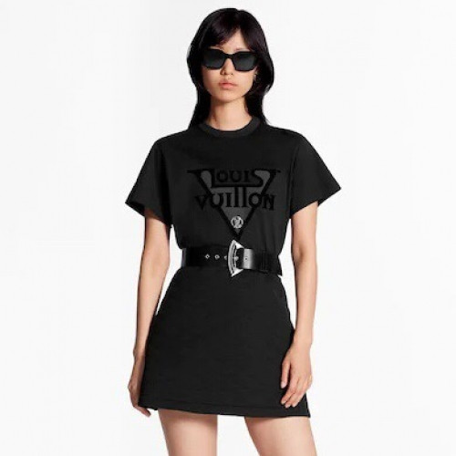 [루이비통]Louis vuitton 2019 Mm/Wm Crew-neck Short Sleeved Tshirts - 루이비통 2019 남자 크루넥 모던 반팔티 Lou01522x.Size(s - l).블랙