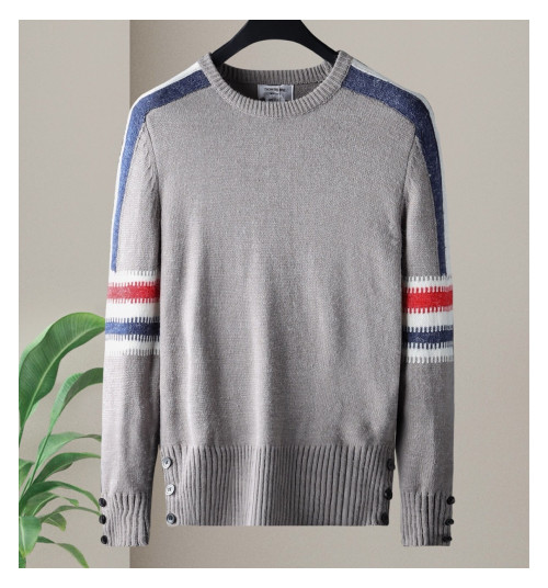 [톰브라운]Thom Browne 2020 Mens Strap Crew-neck Wool Sweaters - 톰브라운 2020 남성 스트랩 크루넥 울 스웨터 Thom0471x.Size(m - 2xl).그레이