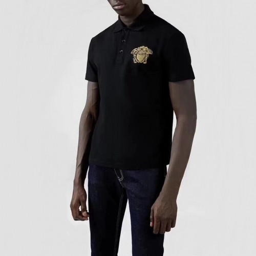 [베르사체]Versace 2020 Mens Logo Cotton Short Sleeved Polo Tshirts - 베르사체 2020 남성 로고 코튼 폴로 반팔티 Ver0481x.Size(m - 2xl).블랙