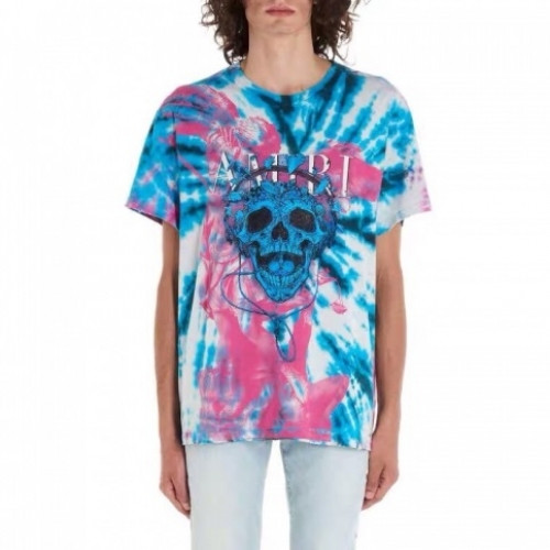 Amiri 2020 Mm/Wm Logo Cotton Short Sleeved Tshirts - 아미리 2020 남자 로고 코튼 반팔티 Ami0068x.Size(s - xl).블루