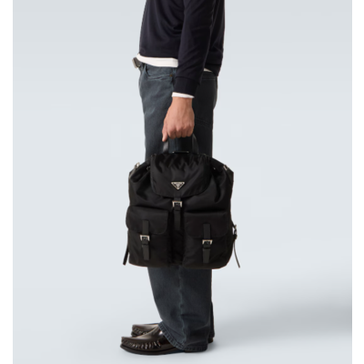 프라다 남/녀 미디엄 블랙 리나일론 백팩 1BZ811 - Prada Medium Re-Nylon Backpack - prb12112x
