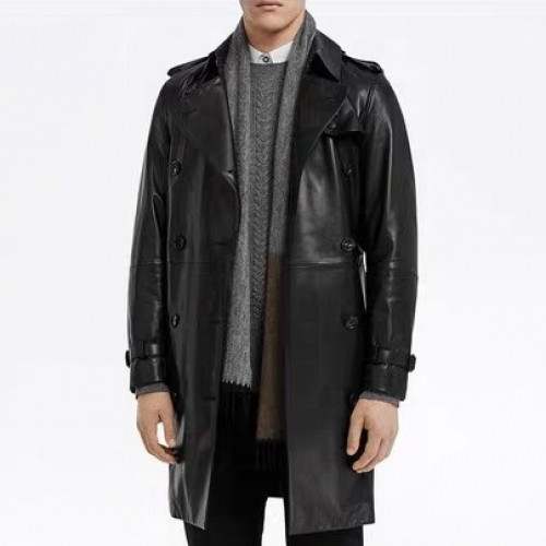 [버버리]Burberry 2020 Mens Vintage Leather Trench Coats - 버버리 2020 남성 빈티지 가죽 트렌치 코트 Bur01947x.Size(m - 3xl).블랙
