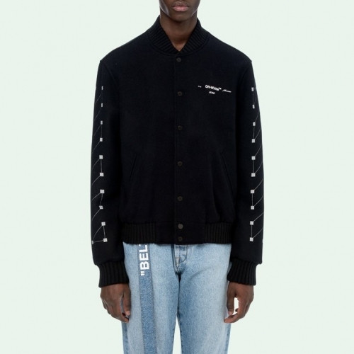 Off-white 2020 Mens Logo Casual Wool Jackets - 오프화이트 2020 남성 로고 캐쥬얼 울 자켓 Off0319x.Size(s - xl).블랙