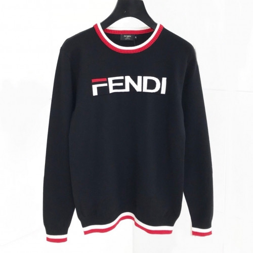 Fendi 2020 Mens Logo Crew-neck Wool Sweaters - 펜디 2020 남성 로고 크루넥 울 스웨터 Fen0547x.Size(m - 2xl).블랙