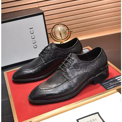 Gucci Mens Leather Oxford Shoes -  구찌 남성용 레더 옥스퍼드 슈즈 GUCS0664.Size(240 - 270).블랙