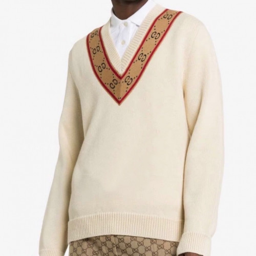 Gucci 2020 Mm/Wm Casual V-neck Wool Sweaters - 구찌 2020 남자 캐쥬얼 브이넥 울 스웨터 Guc02168x.Size(s - l).아이보리