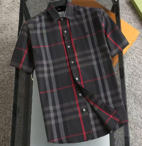 [[버버리]Burberry 2025 Mens Classic Casual Cotton Check Tshirts - 버버리 2025 남성 클래식 캐쥬얼 코튼 반팔 셔츠 Bur02197x.Size(m - 3xl).블랙