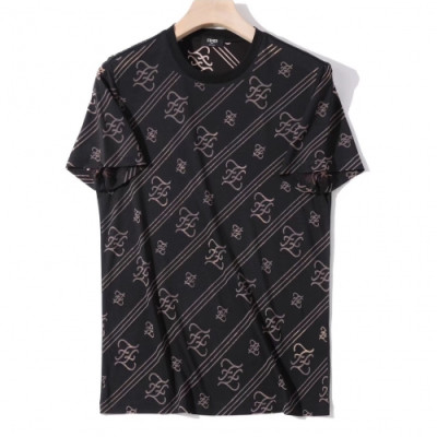 [펜디]Fendi 2020 Mens Logo Casual Short Sleeved Tshirts - 펜디 2020 남성 로고 캐쥬얼 반팔티 Fen0603x.Size(m - 3xl).블랙
