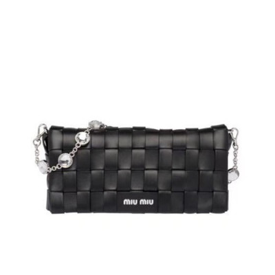 MiuMiu 2020 Leather Shoulder Cross Bag,26cm - 미우미우 2020 레더 숄더 크로스백,5BD177 , MIUB0395, 26cm,블랙