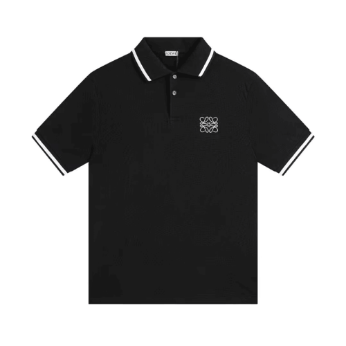 [로에베]Loewe 2023 Mens Business Logo Cotton Short Sleeved Tshirts - 로에베 2023 남성 비지니스 로고 코튼 반팔티 Loe0218x.Size(xs - l).블랙
