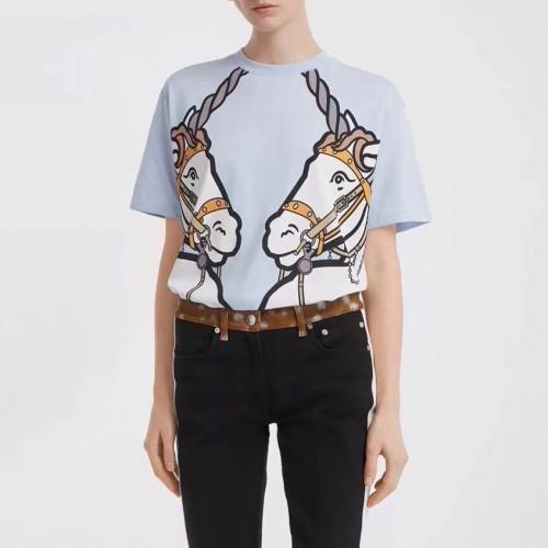 [버버리]Burberry 2020 Mm/Wm Logo Crew-neck Silket Short Sleeved Tshirts - 버버리 2020 남자 로고 크루넥 실켓 반팔티 Bur02483x.Size(s-  2xl).스카이블루