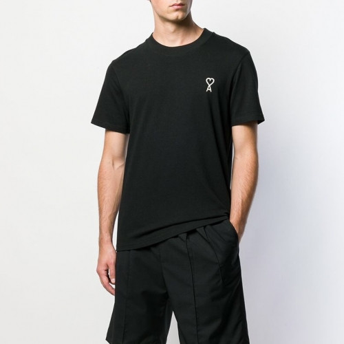 Ami 2020 Mens Heart Logo Casual Cotton Short Sleeved Tshirts - 아미 2020 남성 하트 로고 캐쥬얼 코튼 반팔티 Ami0026x.Size(s - xl).블랙