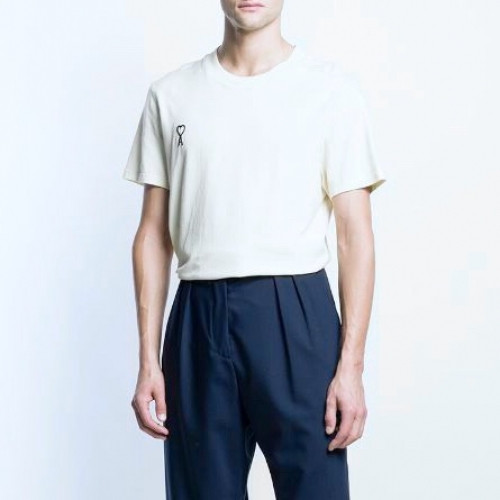 Ami 2020 Mens Heart Logo Casual Cotton Short Sleeved Tshirts - 아미 2020 남성 하트 로고 캐쥬얼 코튼 반팔티 Ami0027x.Size(s - xl).화이트
