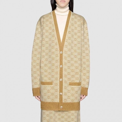 Gucci Womens Trendy V-neck Wool Cardigan - 구찌 2020 여성 드렌디 브이넥 울 가디건 Guc02677x.Size(s - l).골드