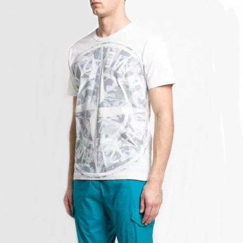 [스톤아일랜드]Stone Island 2020 Mens Crew-neck Cotton Short Sleeved Tshirts - 스톤아일랜드 2020 남성 크루넥 코튼 반팔티 Sto0149x.Size(m - 2xl).화이트