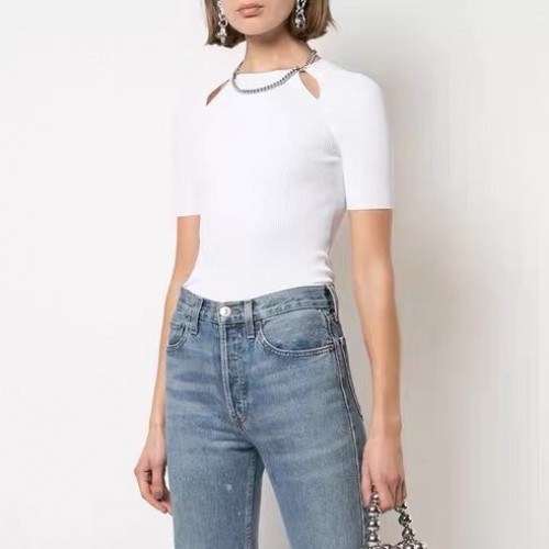 Alexsander Wang Womens Short Sleeved Tshirts - 알렉산더왕 2020 여성 코튼 반팔티 Alw0102x.Size(s - l).화이트