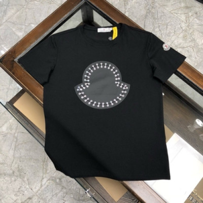 [매장판]Moncler 2020 Mens Logo Silket Crew-neck Short Sleeved Tshirts - 몽클레어 2020 남성 로고 실켓 크루넥 반팔티 Moc01659x.Size(m - 3xl).블랙