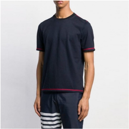 [톰브라운]Thom Browne 2020 Mens Casual Cotton Short Sleeved Tshirts - 톰브라운 2020 남성 로고 코튼 반팔티 Tho0759x.Size(s - 3xl).네이비