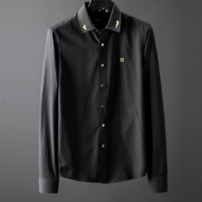 Fendi 2020 Mens Logo Buesiness Cotton Tshirts - 펜디 2020 남성 로고 비지니스 코튼 셔츠 Fen0721x.Size(m - 3xl).블랙
