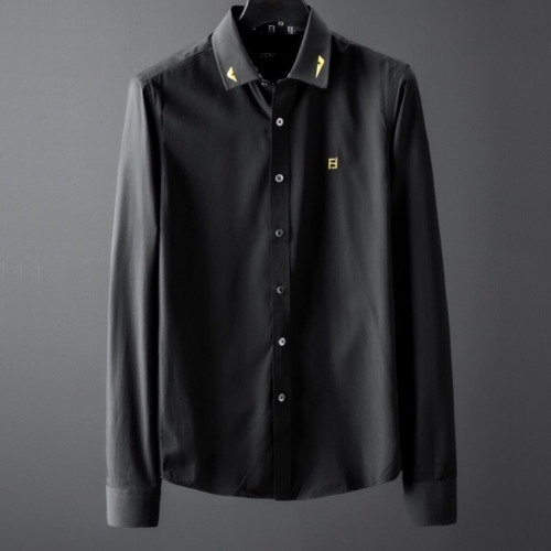 Fendi 2020 Mens Logo Buesiness Cotton Tshirts - 펜디 2020 남성 로고 비지니스 코튼 셔츠 Fen0721x.Size(m - 3xl).블랙