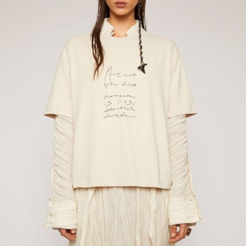 Acne Studios Womens Short Sleeved Tshirt - 아크네 스튜디오 여성 로고 코튼 반팔티 Acn74x