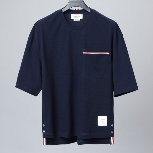 [톰브라운]Thom Browne 2020 Mm/Wm Casual Cotton Short Sleeved  Tshirts - 톰브라운 2020 남/녀 캐쥬얼 코튼 반팔티 Tho0845x.Size(m - 3xl).네이비