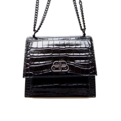Balenciaga 2020 Leather Shoulder Bag,20CM - 발렌시아가 2020 레더 숄더백,BGB0602,20CM,블랙