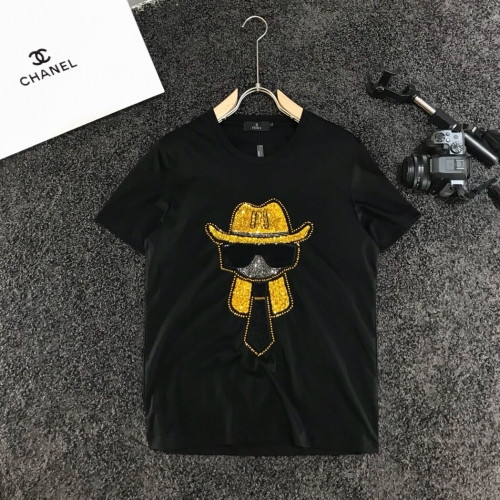 [펜디]Fendi 2020 Mens Logo Casual Short Sleeved Tshirts - 펜디 2020 남성 로고 캐쥬얼 코튼 반팔티 Fen0752x.Size(s - 3xl).블랙